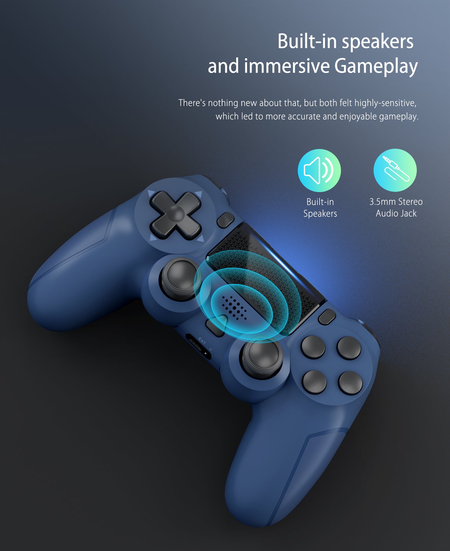 YCCTEAM Wireless Controller Game Built-in with Ba Rechargeable 1000mAh